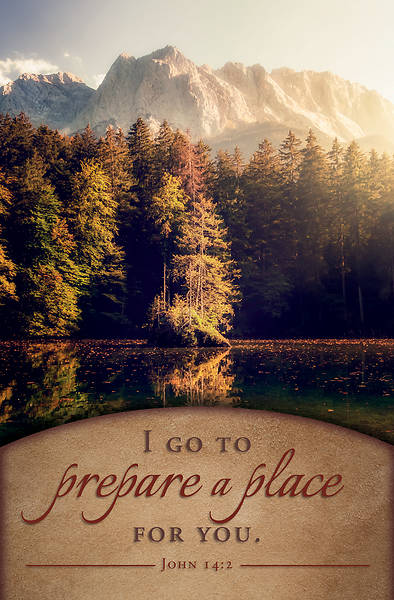 Pine Trees and Mountains Funeral Bulletin Regular John 14:2