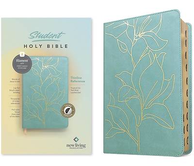 NLT Student Bible, Thinline Reference, Filament-Enabled Edition (Leatherlike, Tropical Iris Teal Blue, Indexed, Red Letter)
