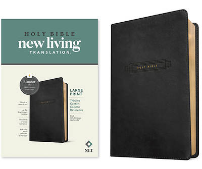 NLT Large Print Thinline Center-Column Reference Bible, Filament Enabled (Leatherlike, Black Holy Windows, Red Letter)