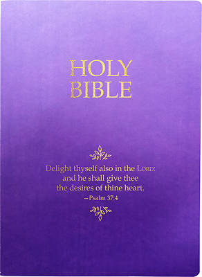 KJV Holy Bible, Delight Yourself in the Lord Life Verse Edition, Large Print, Royal Purple Ultrasoft