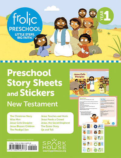 Frolic Preschool Sheets and Stickers Yr 1 New Testament