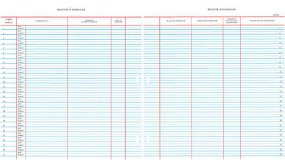 Westminster Church Register Binder Sheets  Marriages