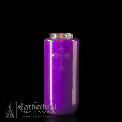 Cathedral 5-Day Glass Offering Candle - Purple