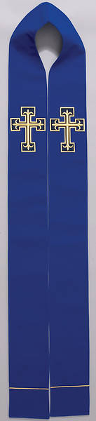 Contemporary Double Overlay Cross Stole Blue - 110"