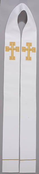 Contemporary Double Overlay Cross Stole White - 110"