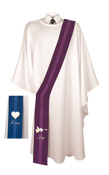 Chrismons Joy/Love Reversible Deacon Stole
