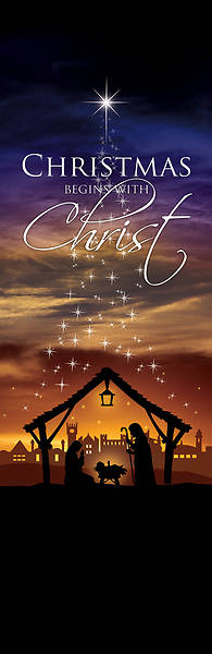 Christmas Begins With Christ 2' x 6' Banner