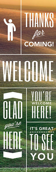 Picture of Phrases Welcome 2' x 6' Banner