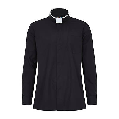 Picture of Fair Trade Men's Cotton Black Long Sleeve Tonsure Collar Clergy Shirt
