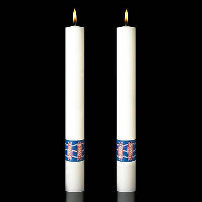 Benedictine Complementing Altar Candles Pair