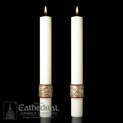 Sacred Heart Complementing Altar Candles Pair