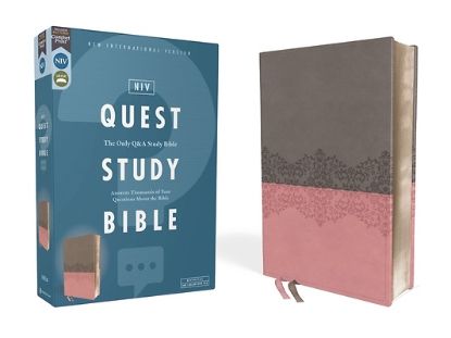 Picture of Niv, Quest Study Bible, Leathersoft, Gray/Pink, Comfort Print