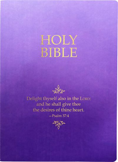 Picture of KJV Holy Bible, Delight Yourself in the Lord Life Verse Edition, Large Print, Royal Purple Ultrasoft