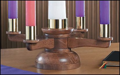 Picture of Wooden Tabletop Advent Wreath - Antique Maple Stain