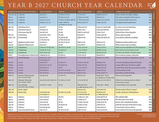 Picture of Church Year Calendar 2027, Year B