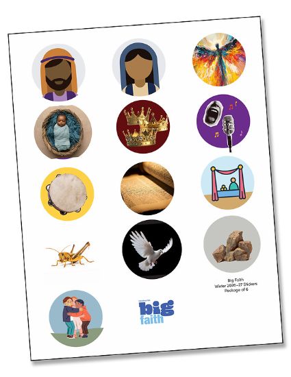Picture of Cokesbury Kids Big Faith Winter 2026-27 All Ages Activity Stickers (Pkg of 6)