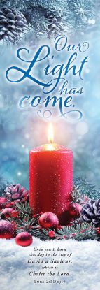 Picture of Banner Our Light Has Come Christmas 2x6 Fabric
