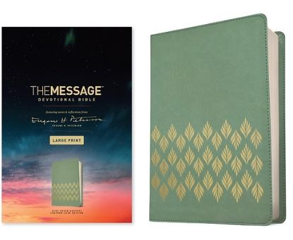 Picture of The Message Devotional Bible, Large Print (Leather-Look, Sage Green Harvest)