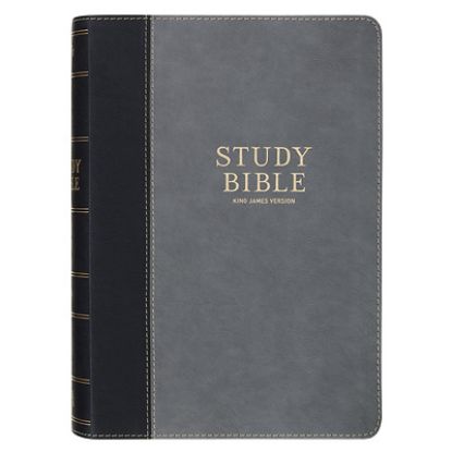 Picture of KJV Study Bible Faux Leather, Two-Tone Gray and Black