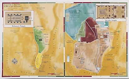 Picture of Abingdon Bible Land Map--Jerusalem, Old Testament/New Testament Comparison