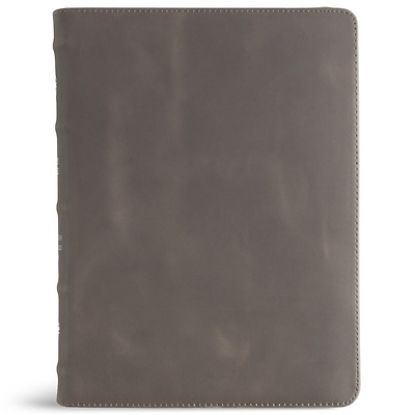 Picture of CSB Single-Column Wide-Margin Bible, Holman Handcrafted Collection, Marbled Slate Premium Calfskin