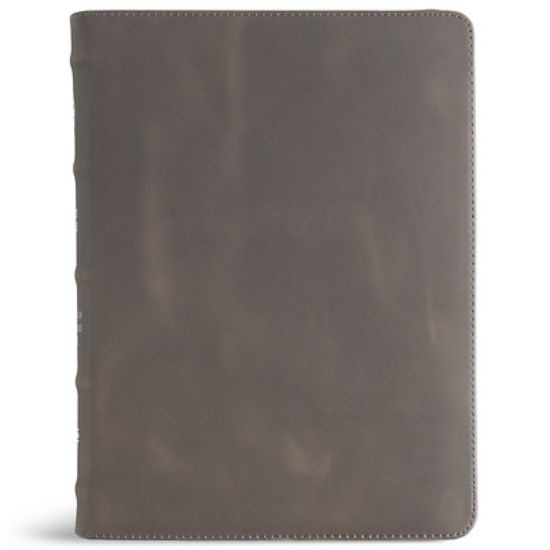 Picture of CSB Single-Column Wide-Margin Bible, Holman Handcrafted Collection, Marbled Slate Premium Calfskin