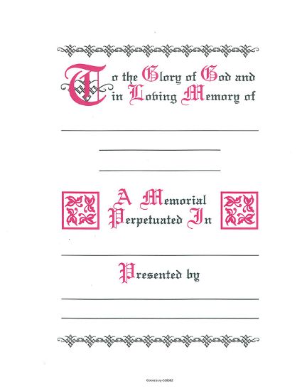 Picture of In Loving Memory Filler Sheets for In Remembrance Book