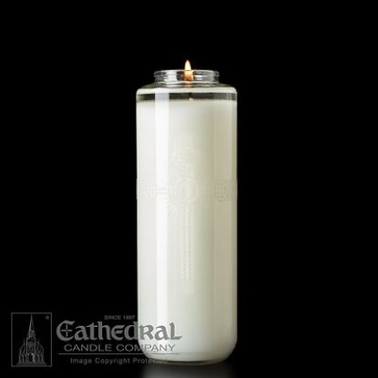 Picture of Cathedral Sacralux 12% Beeswax 8-Day Glass Bottle Style Sanctuary Light